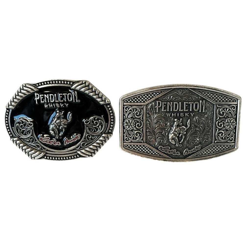Pendleton Whisky Belt Buckle Lot 2 Montana Silversmiths Bucking Horse  2020 2022
